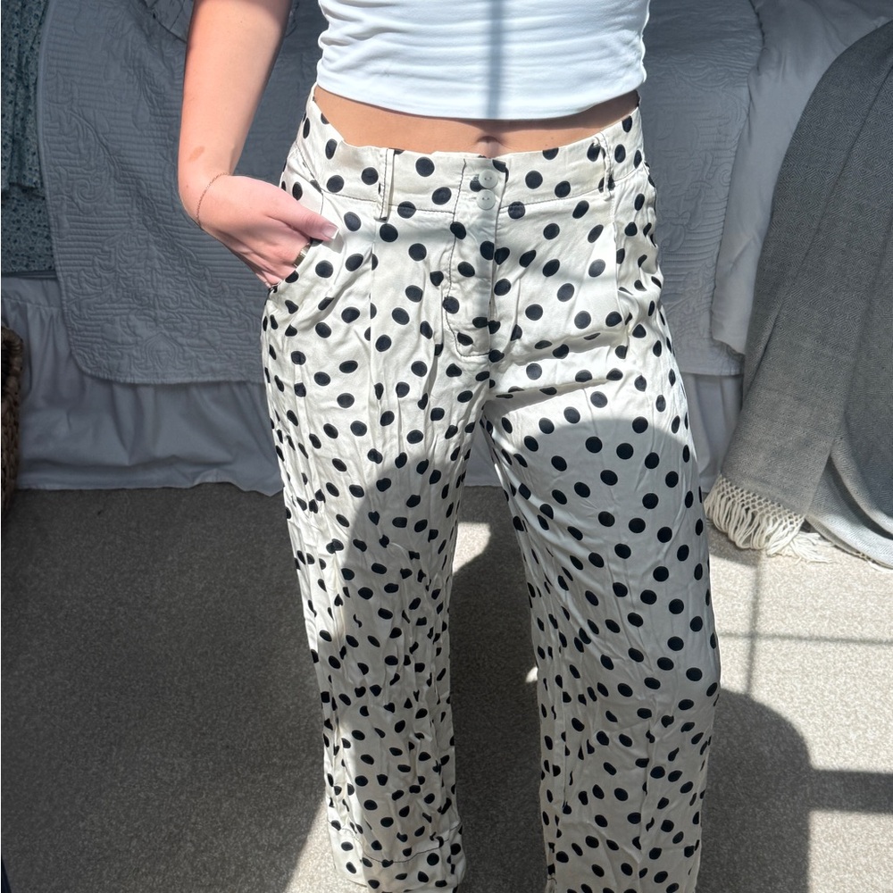 Zara Black Polka Dot Trousers